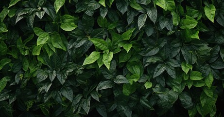 lush green foliage texture, showcasing detailed leaves and vibrant colors