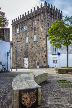 Porto, Portugal - December 8, 2016: Tower of Pedro-Sem, view from Miguel Bombarda street in Massarelos area of Porto