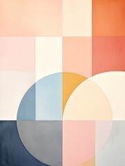 Modern Pastel Geometrics: Tranquil Shapes in Soft Colors Wall Art Design