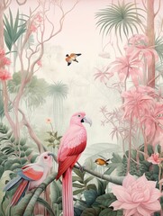 Rainforest Animal Illustrations: Pastel Jungle-Landscape Bliss