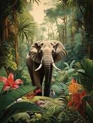 Rainforest Animal Illustrations: Captivating Jungle Overlooks and Scenic Prints