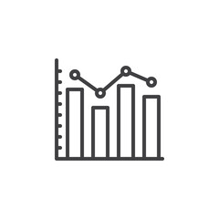 Bar chart analytics line icon