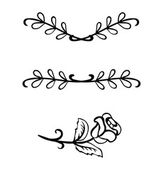 Hand drawn wedding ornament collection	