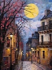 Romantic Paris Street Art: Dawn Painting, City Awakening, Early Paris Views