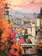Romantic Paris Street Art: Mountain Landscape, Rooftop Vistas & Scenic Paris Streetscapes