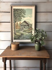 Vintage Serene Lakeside Views: Cottage by the Lake Rustic Wall Decor