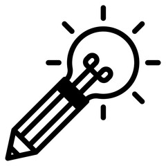 Light bulb with pencil icon