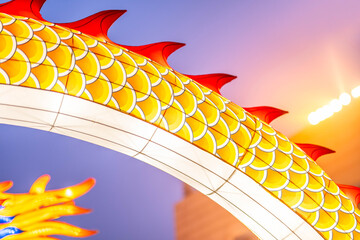 Lantern golden dragon background