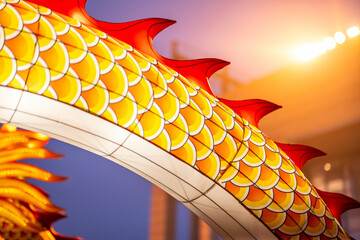 Lantern golden dragon background
