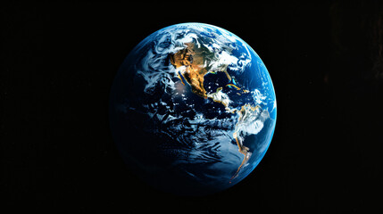 Naklejka na ściany i meble Earth globe on black background