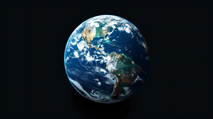 Earth globe on black background