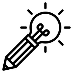 Light bulb with pencil icon