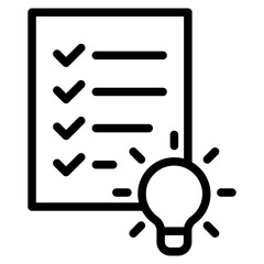 list of ideas with light bulb icon