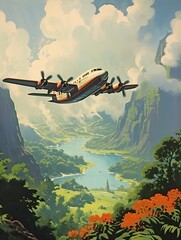 Vintage Aviation Prints, Retro Ads, Acrylic Landscape Art | Retro Promotion D�cor