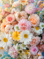 Obraz na płótnie Canvas Soft Pastel Floral Arrangement Close-up