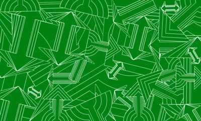 Fototapete Grün Abstract green background with arrows. Vector files.