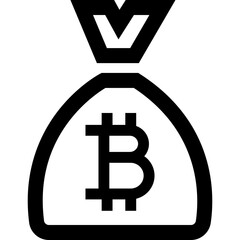 bitcoin, money, bag, cryptocurrency