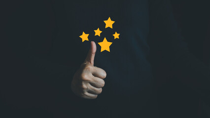 Satisfaction assessment rating 5 stars online, User has received excellent service, Review the...
