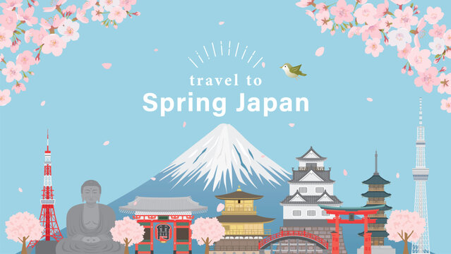 春の日本の街並み（フルHD 16:9サイズ）