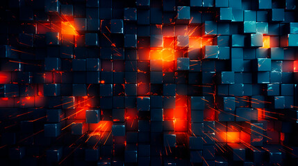 Obraz premium 3d mystical squares extruded abstract background. AI generated