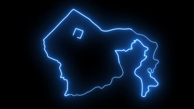 Animated map of Makati in the Philippines with a glowing neon effect