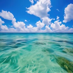seascape background. sea and sky meet on the horizon. delicate blue color