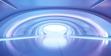artificial hall for a futuristic scene, in the style of light neon