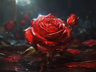 red rose
red shining rose
plastic rose