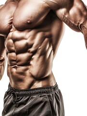 Chiseled abs on a man, a testament to disciplined workout routines.