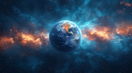Obraz na płótnie Canvas Planet earth in space among the stars.