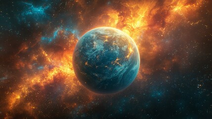 Obraz na płótnie Canvas Planet earth in space among the stars.