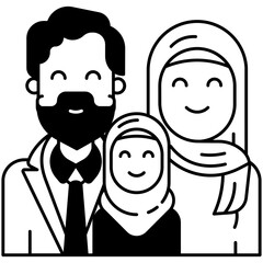 Family glyph and line vector illustration