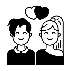 Fototapeta premium Couple glyph and line vector illustration