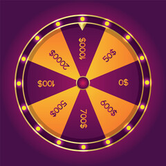 Wheel of luck fortune on bokeh.