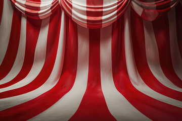 background wide striped fabric of red and white, part of a circus