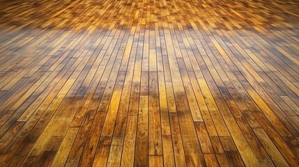 A wooden floor in a room, made of wooden parquet, is oiled to resemble hardwood floors.