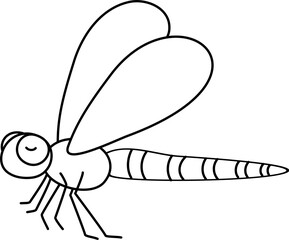 cute dragonfly cartoon lineart