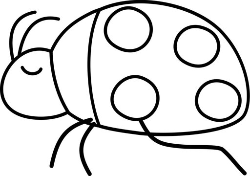 cute ladybug cartoon lineart