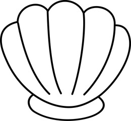 cute clam cartoon lineart
