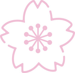 アイコン　桜　さくら　花　あしらい　ピクトグラム　飾り　ロゴマーク　かわいい　シンプル　イラスト素材