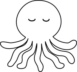 cute octopus cartoon lineart