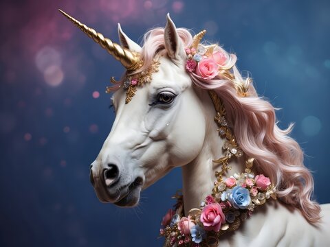 unicornio con flores