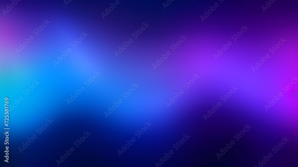 Poster Blurred gradient gradient of black, blue and purple colors, with noise effect abstract background. generative ai