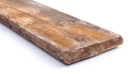 Fototapeta premium A piece of wood, possibly reclaimed lumber or hardwood floorboards, is sitting on top of a table.