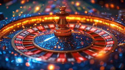 Casino Extravaganza the Glamorous World of Gambling and Poker, Casino Scene Illuminated by Bright Lighting