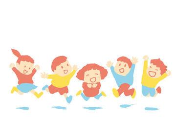 飛び跳ねる子どもたち
