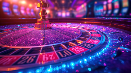 Casino Extravaganza the Glamorous World of Gambling and Poker, Casino Scene Illuminated by Bright Lighting