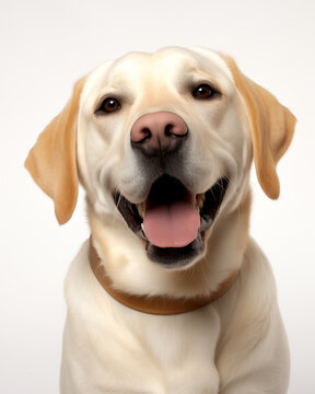 Labrador retriever dog playful sitting portraits photo