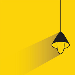 ceiling lamp with shadow on yellow background