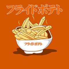 French fries icon logo